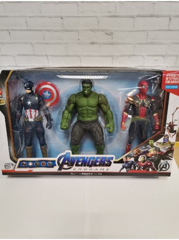 Набор супергероев Avengers Endgame 17 см (3 героя) со светом